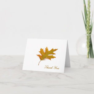 Red Oak Leaf by Petr Kratochvil, Thank You Note Card