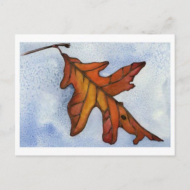 Red Oak Leaf Postcard (Front)