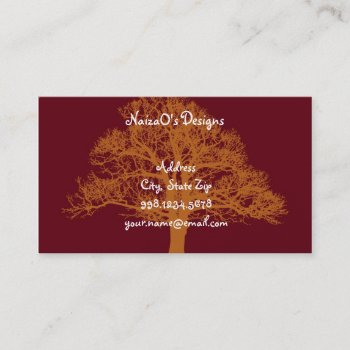 Red Oak Tree Business Card by naiza86 at Zazzle