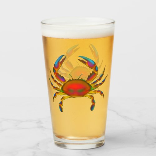 Red Ocean Crab Tumbler Glass