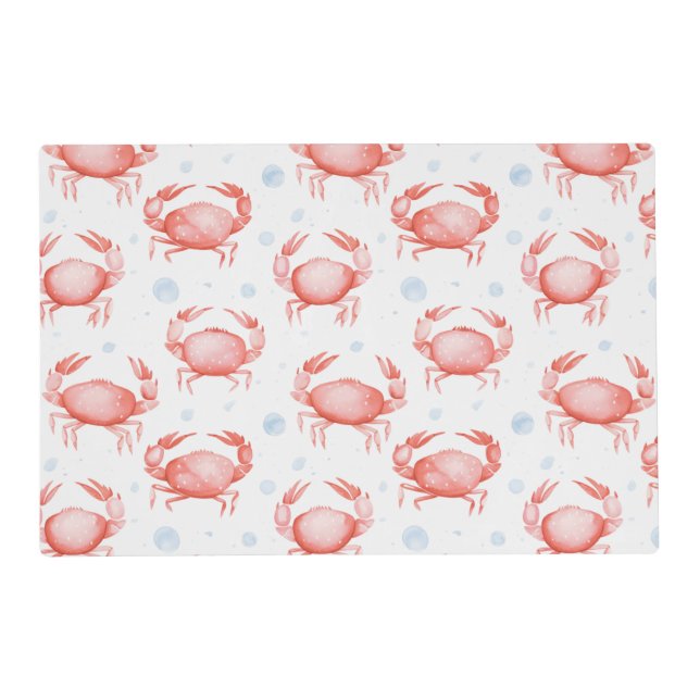 Red Ocean Crabs Placemat (Front)
