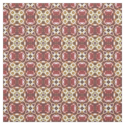Red Ochre Yellow Brown Hip Orient Bali Art Fabric