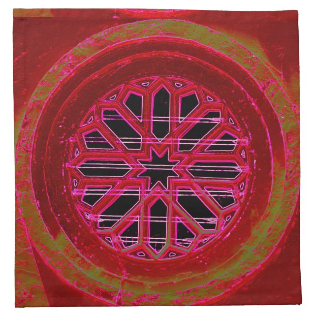red octagonal church window napkins (Front)
