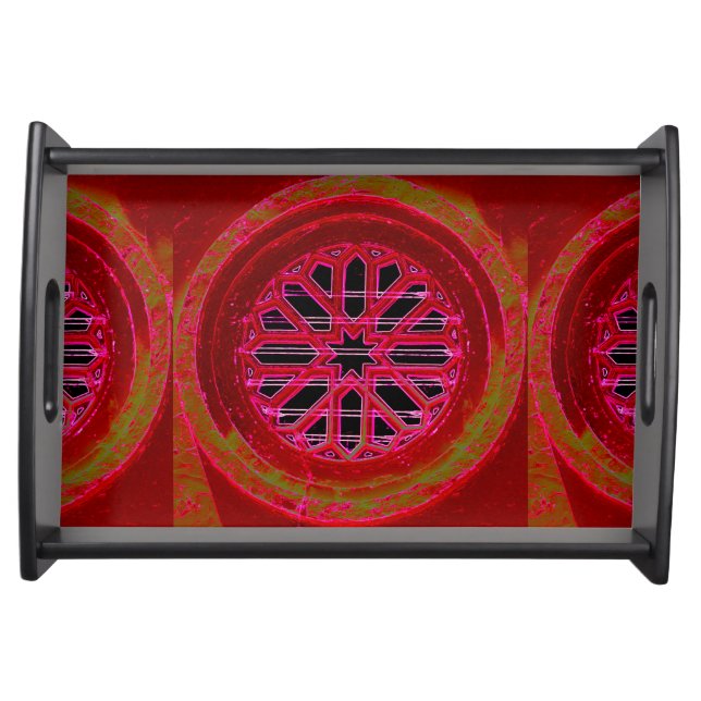 red octagonal design tray (Front)