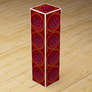 red octagonal geometric gift wine box