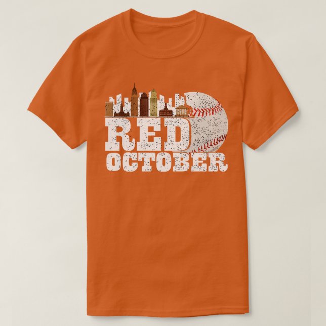Red October Philly Philadelphia Baseball T-Shirt (Design Front)