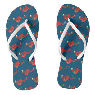 Red Octopus Beer Lover Flip Flops