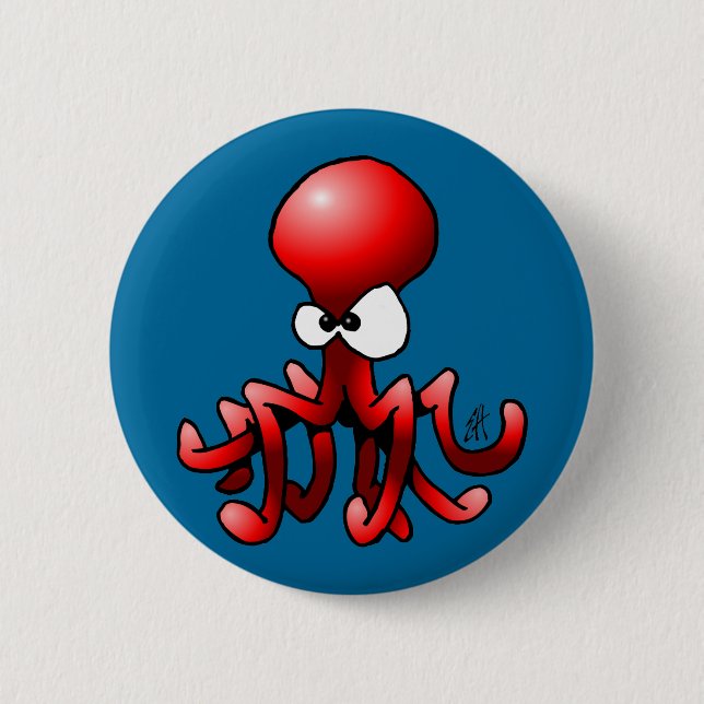 Red Octopus Button (Front)