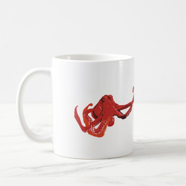 Red octopus coffee mug (Left)