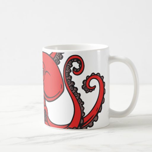 Red Octopus Coffee Mug