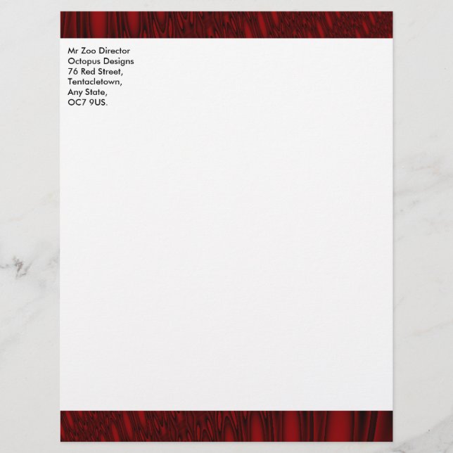 Red Octopus Tentacles Customizable Letterhead (Front)