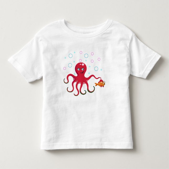 Red octopus toddler t-shirt (Front)