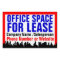 Red Office Space For Lease Sign, Customizable