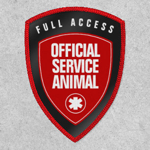 Red Official Service Animal Charcoal Grey Patch