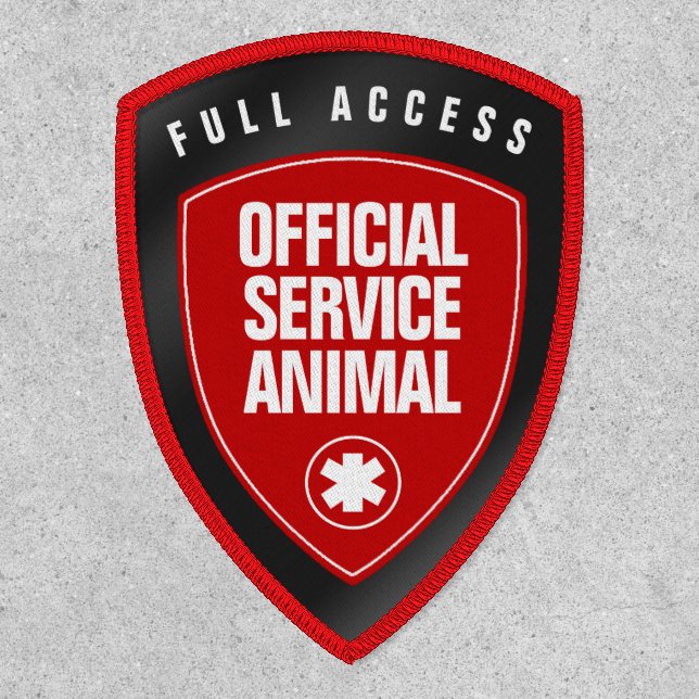 Red Official Service Animal Charcoal Grey Patch (Front)