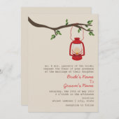 Red Oil Lantern Wilderness / Camping Wedding Invitation (Front/Back)