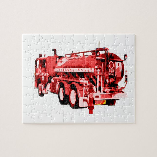 Red Oil Painted Fire Engine, Jigsaw Puzzle (Horizontal)
