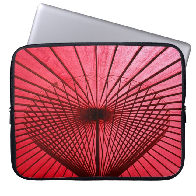 Red oil-paper umbrella laptop sleeve (Front)
