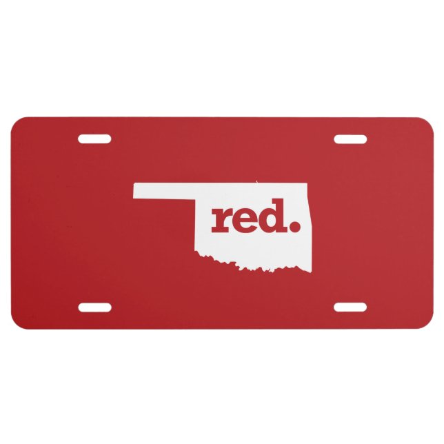 RED OKLAHOMA LICENSE PLATE (Front)