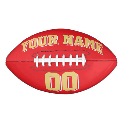 RED OLD GOLD AND WHITE Custom Football