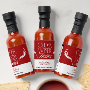 Red Older Wiser Hotter Birthday Hot Sauces