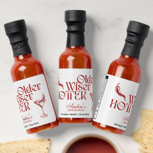 Red Older Wiser Hotter Birthday Hot Sauces