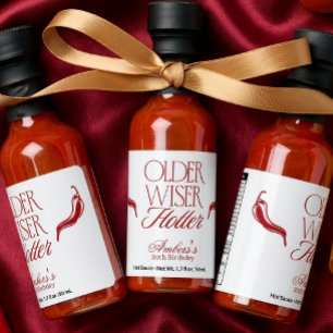 Red Older Wiser Hotter Birthday Hot Sauces