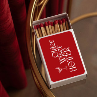 Red Older Wiser Hotter Birthday Invitation Matchboxes