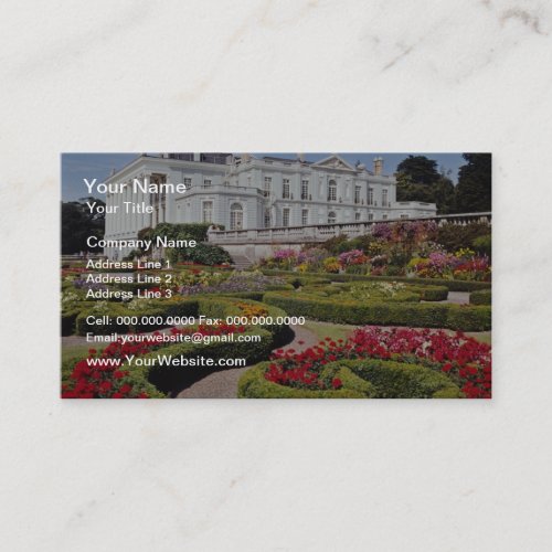 Red Oldway mansion, Paignton, Devon, England flowe Business Card