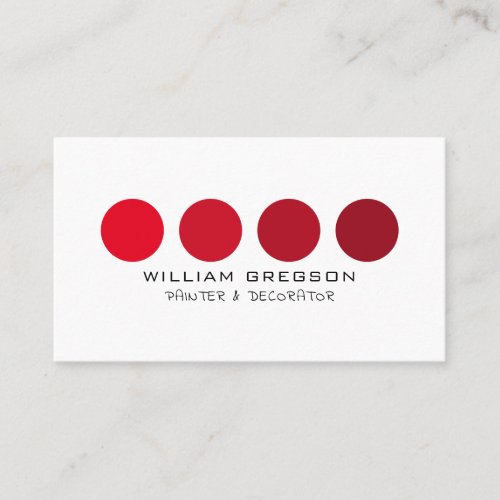 Red Ombre Circles Painter  Decorator Business Card