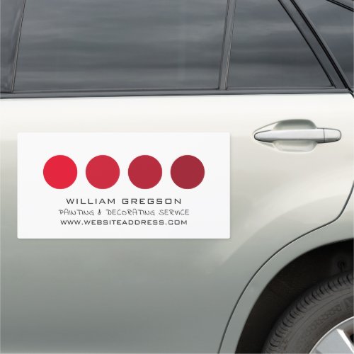 Red Ombre Circles Painter  Decorator Car Magnet