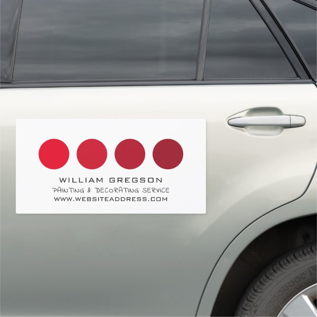 Red Ombre Circles, Painter & Decorator Car Magnet (In Situ)
