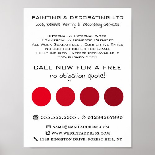Red Ombre Circles Painter  Decorator Poster