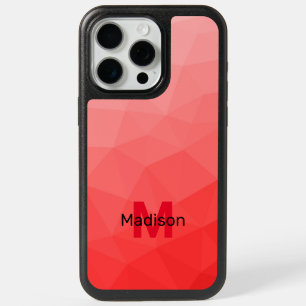 Red ombre geometric mesh pattern Monogram iPhone 15 Pro Max Case