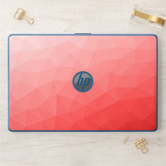 Red ombre gradient geometric mesh pattern HP laptop skin