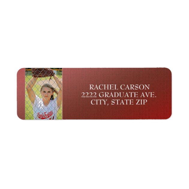 Red Ombre' Graduation Photo Address Labels