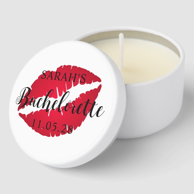 Red Ombre Lipstick Bachelorette Mini Candle Favors (Corner)