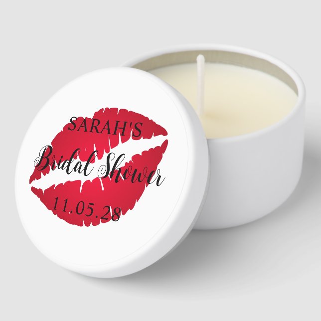 Red Ombre Lipstick Bridal Shower Mini Candle Favors (Corner)