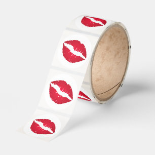 Red Ombre Lipstick Classic Round Sticker