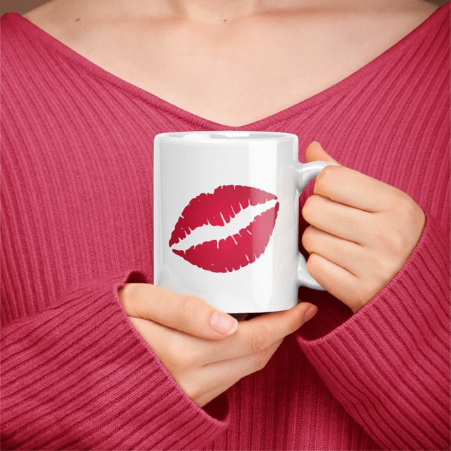 Red Ombre Lipstick Diva Lips Coffee Mug (Red Ombre Lipstick Diva Lips Coffee Mug)