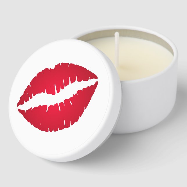 Red Ombre Lipstick Kiss Mini Candle Favors (Corner)