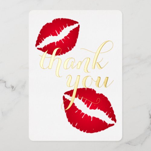 Red Ombre Lipstick Thank You Card