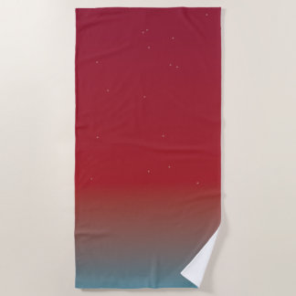 Red Ombré Sky Stars Beach Towel