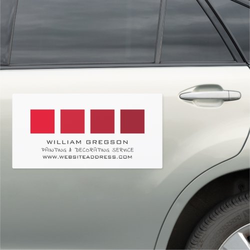 Red Ombre Squares Painter  Decorator Car Magnet