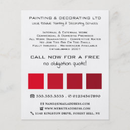 Red Ombre Squares, Painter &amp; Decorator Flyer