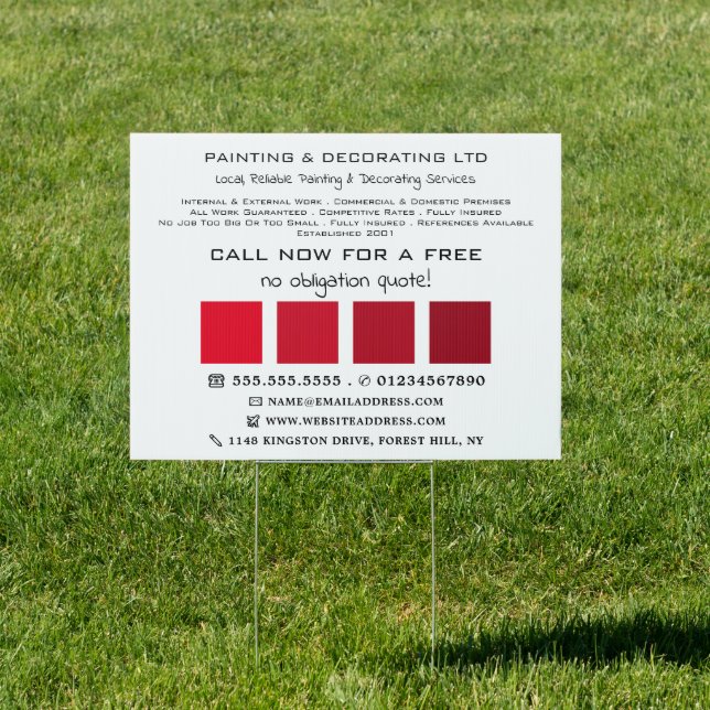 Red Ombre Squares, Painter & Decorator Sign (Insitu)