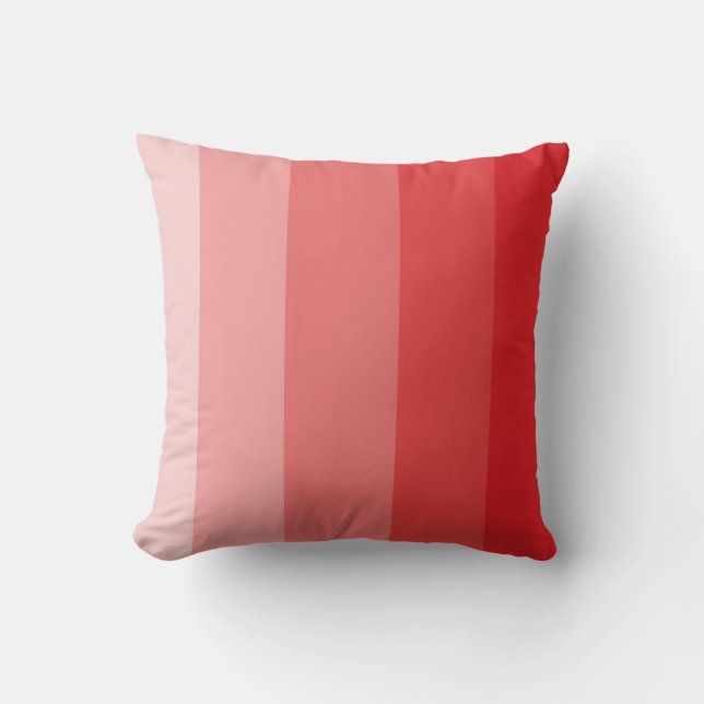 Red Ombre Stripe Throw Pillow (Front)