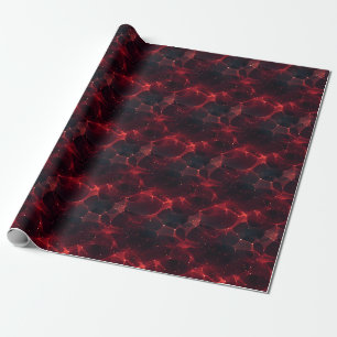 Red on Black Abstract Wrapping Paper