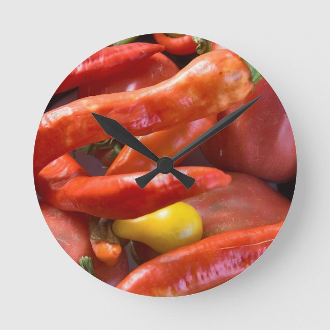 Red on fire round clock (Front)