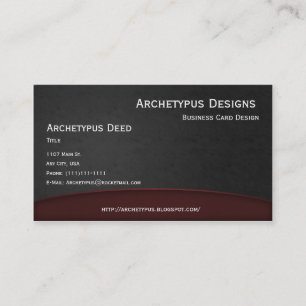 Red on Gray Curves Business Card Style 1